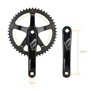 Pédalier Bolany 49T 165mm en alliage d'aluminium pour vélo de piste à vitesses fixes, plateaux à trou carré - Product Image 1