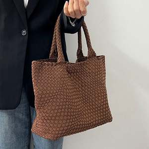 Sac fourre-tout décontracté en néoprène grande taille personnalisé, sac de plage tissé à la main tendance avec poignées, sac seau fait main, sac à main pour femme - Product Image 6