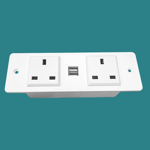 Anh tiêu chuẩn 2 ổ cắm Tabletop ổ cắm nhúng máy tính để bàn 2 <span class=keywords><strong>USB</strong></span> ẩn đồ nội thất ổ cắm màu trắng - Product Image 5
