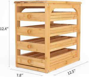 Durable Customized Coffee Pod Holder Bamboo K Cup <b>Drawer</b> Organizer 4 Tier Coffee Organizer <b>Drawer</b> <b>Storage</b> - Product Image 2