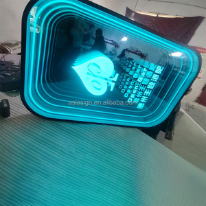 Miroir publicitaire <span class=keywords><strong>LED</strong></span> personnalisé en gros, effet infini 3D, miroir abyssal, graphique personnalisé pour magasin de détail - Product Image 3