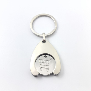 Bán buôn biểu tượng tùy chỉnh mua sắm giỏ hàng đồng xu trò chơi jetton rửa xe mã thông báo đồng xu Móc Chìa Khóa Claw máy kim loại xe đẩy mã thông báo Keychain - Product Image 3