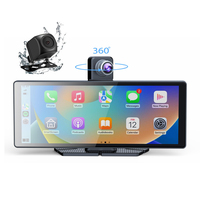 Pantalla de Navegación Portátil GPS Android Inalámbrica de 10.26 Pulgadas 4K, Cámara Grabadora Dual Giratoria Delantera/Trasera, CarPlay ZC10C, 1 Año de Garantía