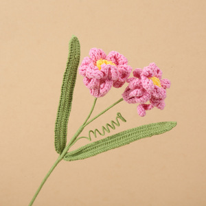 Flor de Lana Tejida a Mano Kexiang, Flor Artificial de Tallo Único, Azul Lago, Blanco, Rosa, Amarillo, Decoración de Escritorio - Product Image 2