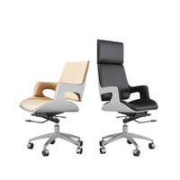 Chaise de bureau ergonomique en cuir à dossier moyen, design moderne avec fonction de levage