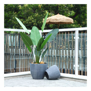 Gran oferta de macetas grandes para flores, <span class=keywords><strong>maceta</strong></span> semiovalada de 32 <span class=keywords><strong>cm</strong></span>, macetas con textura de piedra, macetas de plástico de alta calidad de 12,6 pulgadas para plantas - Product Image 3