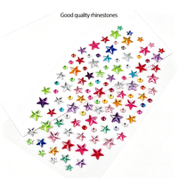Nouveaux designs DIY, autocollants 3D colorés en forme d'étoile, pierres précieuses pour le corps, strass auto-adhésifs pour le maquillage, bijoux pour le visage en forme d'étoile