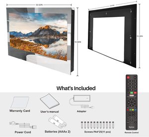 Espejo mágico para <span class=keywords><strong>TV</strong></span>, dispositivo de baño inteligente, 500 nits, alto brillo, Full HD, 1080P, 32 pulgadas, resistente al agua - Product Image 5