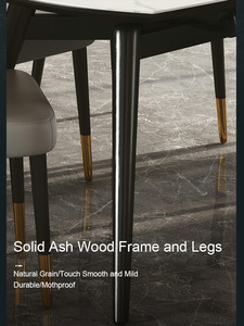 Đồ Nội Thất Gia Đình Extensible Round Ceramic Bàn Ăn Set Với Tấm Gốm Trắng Top Rắn Ash Khung Gỗ Từ Nhà Máy Trung Quốc - Product Image 5