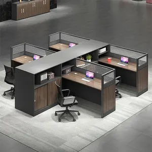 Customized Oem Odm Office Furniture Office Desk Modern Company L Shape Computer Table Staff Desk Workstation