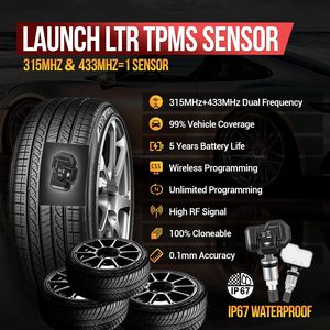เซ็นเซอร์ TPMS แบบ 2-in-1 รุ่น LAUNCH ระบบตรวจสอบแรงดันลมยางแบบตั้งโปรแกรมได้ ใช้ได้กับรถยนต์ 99% รองรับความถี่คู่ 315MHz และ 433MHz - Product Image 2