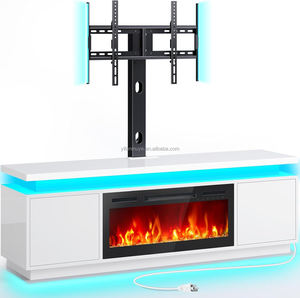 Muebles de <span class=keywords><strong>sala</strong></span> de estar de lujo, mueble de TV de madera, chimenea <span class=keywords><strong>eléctrica</strong></span> moderna con soporte de TV de mármol MDF - Product Image 6