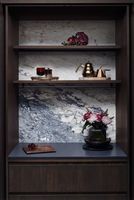 Dalle de marbre gris Landerstone Dandong pour lavabo en marbre dans la salle de bain projet personnalisation dalle de marbre en pierre naturelle