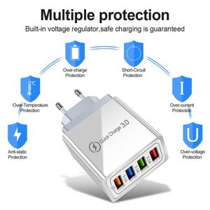 Fast Charging USB Charger Quick Charge UK Plug Fast Charger Qc3.0 4 Ports USB Phone Charger Fast Charging Head <b>Adapter</b> - Product Image 5