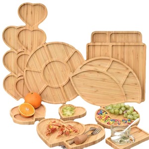 Bandeja de servir en forma de corazón de bambú con juego de cubiertos para postres, frutas, pizza, fiestas, ecológica, solo se puede lavar a mano, personalizable - Product Image 5