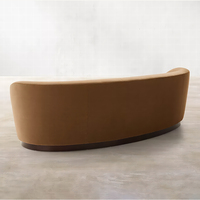 RH COPENHAGEN Ensemble de canapés modernes en arc, revêtement en tissu personnalisable, base en bois massif, causeuse en velours marron, éponge de luxe, pour hôtel