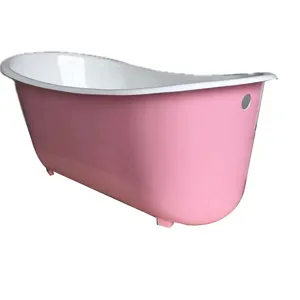 pink bathtub for girl's bathroom princess cast iron bathtub with customized pink paint