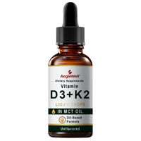 Aeglewell Gouttes Halal Calcium Magnésium Zinc Vitamine D3 K2 – Complément Articulations Ca Mg Zn VD3 K2 en Gouttes Liquides pour la Santé Osseuse
