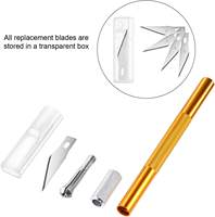 Ensemble de couteaux de précision pour loisirs créatifs avec 40 lames de rechange # Couteau artisanal en aluminium à 11 lames avec capuchon de sécurité pour l'art du papier, vente directe d'usine