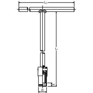 KOKEN - 3116M-10 Extra-long <b>T</b>-<b>handle</b> with <b>bar</b> - EAN 4991644043880 HAND SOCKETS 3/8" - Product Image 2