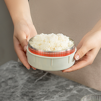 Boîte à lunch portable ronde en acier inoxydable sans BPA Tafuco de 1 à 3 L, étanche, avec couvercle en plastique pour le stockage des repas