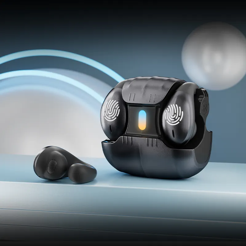 Protetor auricular superior compatível com vários dispositivos, fones de ouvido TWS BT 5.5 de baixa latência para jogos AS-01, fones de ouvido com clipe