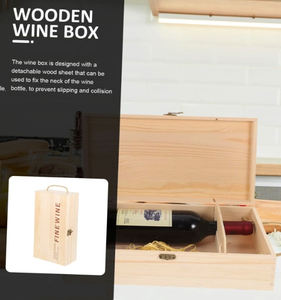 Cadeau élégant Porte-<span class=keywords><strong>vin</strong></span> en bois Décoratif Boîte-cadeau Emballage Stockage du <span class=keywords><strong>vin</strong></span> Mallette de transport - Product Image 6