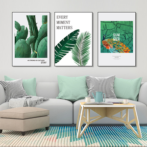 Cornici <span class=keywords><strong>per</strong></span> la decorazione della casa foglie astratte verdi <span class=keywords><strong>pittura</strong></span> su tela arte della parete <span class=keywords><strong>legno</strong></span> 3 pezzi/set Deco da parete DXBD-486 CN;ANH CMYK - Product Image 6