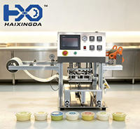 Machine de scellage automatique de films en rouleau, scelleuse thermique pour gobelets et barquettes, pour l'emballage de contenants alimentaires en plastique (yaourt, jus, sauces)