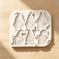Festliche 6-Fach Lebensmittelechte Weiße Silikonformen Rechteckige Form für Halloween & Weihnachten Backen Schokolade Fondant & Kerzen