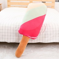 Coussin créatif 3D en forme de crème glacée, jouet en peluche, cône de gâteau, alimentaire, super doux, pour anniversaire, oreiller de tête de lit