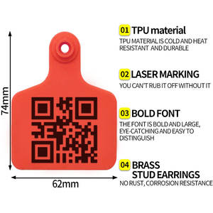 HED-ET113  Étiquettes d'oreille personnalisées pour <span class=keywords><strong>animaux</strong></span>, étiquettes d'oreille pour porcs, étiquettes d'oreille numérotées pour bétail avec impression personnalisée gratuite - Product Image 2