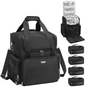 Relavel saç araçları seyahat kuaför seyahat çantası ile 2 adet küçük çanta kuaför kozmetoloji çantası depolama organizatör vaka - Product Image 1