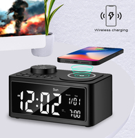 Speaker Pengisian Daya Nirkabel, Jam Alarm Hotel Desktop dengan Audio, Radio Samping Tempat Tidur, Speaker Mini Stereo Musik Kontrol Suara