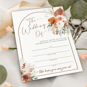 Biểu tượng tùy chỉnh Thiệp mời đám cưới với phong bì cây xanh hoa thiết kế Matte cardstock dập nổi kết thúc - Product Image 4