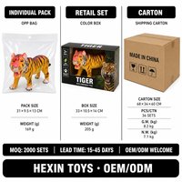 ORANGE PVC 31x9.5x13cm eTiger mainan figur harimau Safari realistis mainan edukasi dekorasi meja anak-anak