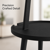 Table d'appoint minimaliste en bois, structure sculpturale unique à trois pieds, mobilier artistique pour salon, chambre, hôtel