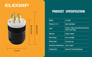 Khóa cắm L14-20P <span class=keywords><strong>Twist</strong></span> Khóa adapter 4 dây nam <span class=keywords><strong>Twist</strong></span> khóa cắm 20 AMP <span class=keywords><strong>Twist</strong></span> khóa cắm - Product Image 5