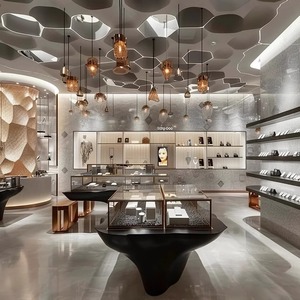 Vitrine d'exposition personnalisée en verre avec éclairage LED pour bijoux en <span class=keywords><strong>or</strong></span>, jade et argent, pour comptoirs d'îlot, utilisation en centre commercial, rayonnages de magasin, vitrines de musée - Product Image 4