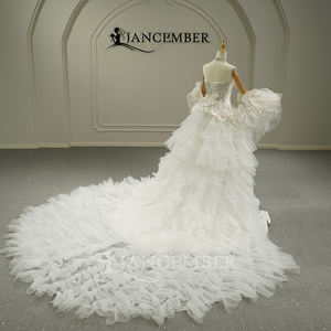 ชุดแต่งงานสุดหรู Gt26004 ทรงเข้ารูปประดับดอกไม้ ชุดเจ้าสาวสไตล์เจ้าหญิง ตัดเย็บตามสั่ง Jancember - Product Image 3