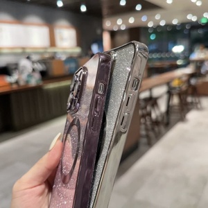 Estuche magnético transparente de galvanoplastia 2 en 1 de lujo con cubierta trasera de papel brillante para <span class=keywords><strong>iPhone</strong></span> 11 16 <span class=keywords><strong>13</strong></span> 14 15 12 <span class=keywords><strong>Pro</strong></span> Max para niñas - Product Image 6