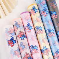 Kertas Pembungkus Transparan Qibai Clear Solid Edge Tahan Air Berlapis PVC dari Bahan Jute Pulp Desain Elegan untuk Kemasan Kerajinan Buket Bunga
