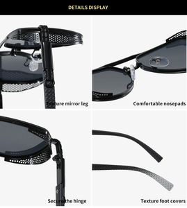 Nuevas Gafas de Sol de Diseño para Hombre con Logotipo Personalizado, Montura Completa, Protección UV, Lentes Ovaladas con Degradado - Product Image 4