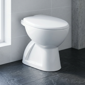WC en céramique de qualité supérieure, modèle européen, avec abattant souple, allongé, style asiatique, à poser au sol, réservoir encastré, double chasse - Product Image 3