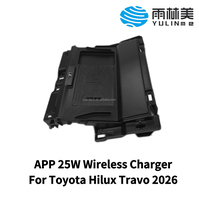 Chargeur de voiture sans fil YULINME à bobine mobile intelligente, interrupteur tactile, charge rapide mains libres, compatible avec TOYOTA HILUX TRAVO 2026