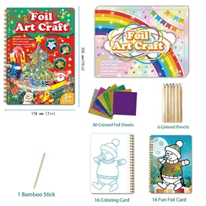 Jumon Magical Foil Art <b>Kits</b> Eco-friendly Paper Cartoon Handmade Fun DIY Gift Creative Birthday Theme Drawing Toys Set Safe T-43 - Product Image 2