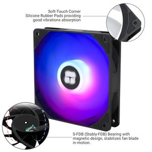 Ventilador Thermalright TL-C12C-S de 120 mm, 5 V, ARGB, Bajo Ruido, Rodamiento S-FDB, LED Direccionable para Refrigeración de <span class=keywords><strong>PC</strong></span> Gaming, Personalizable - Product Image 3