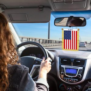 Drapeau miniature <span class=keywords><strong>Jordan</strong></span> personnalisé, drapeau en satin <span class=keywords><strong>Jordan</strong></span> avec pompons dorés pour rétroviseur de voiture, fenêtre, mur, bureau, maison - Product Image 4