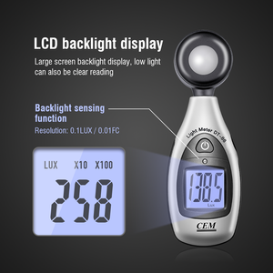 Medidor de Luz <span class=keywords><strong>Digital</strong></span> Mini CEM DT-86 40000Lux, Medidor de Lux <span class=keywords><strong>Digital</strong></span>, Testador de Luminômetro - Product Image 3