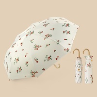 Parapluies de protection solaire pliants à 8 os pour femmes, petits parapluies avec logo personnalisé, impression colorée, design fantaisie pour adultes